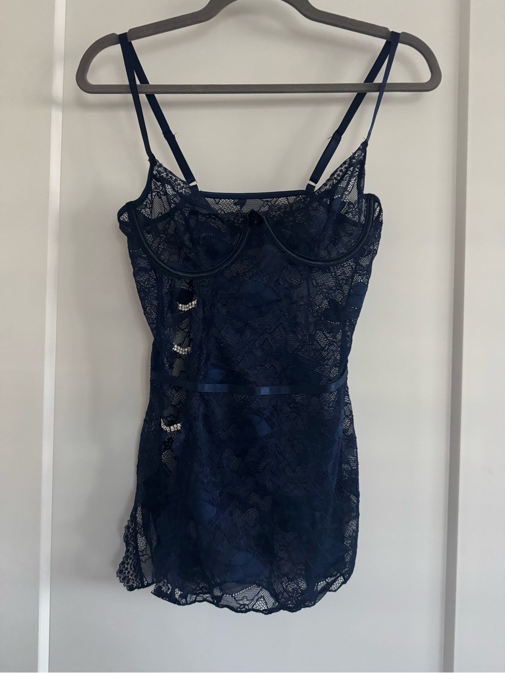 Navy Lace Chemise Slip